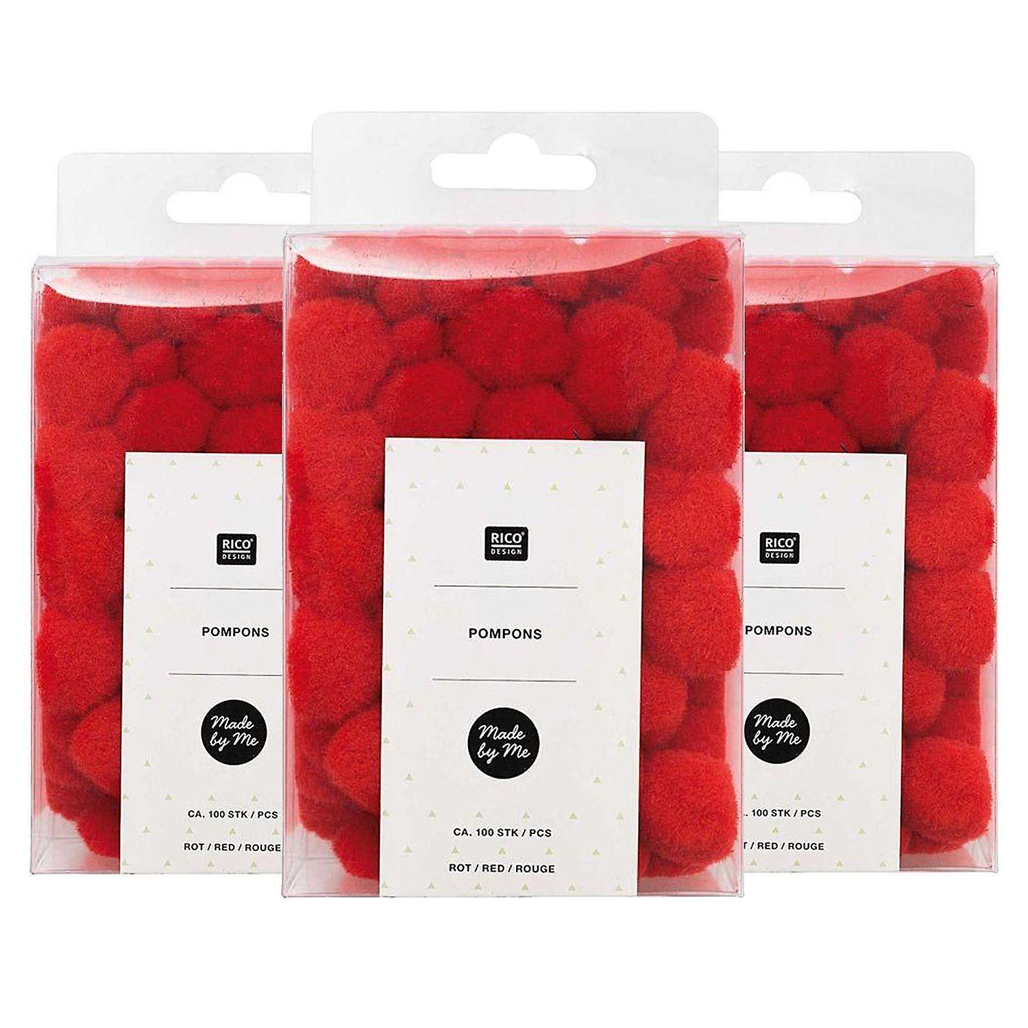 300 red pom poms