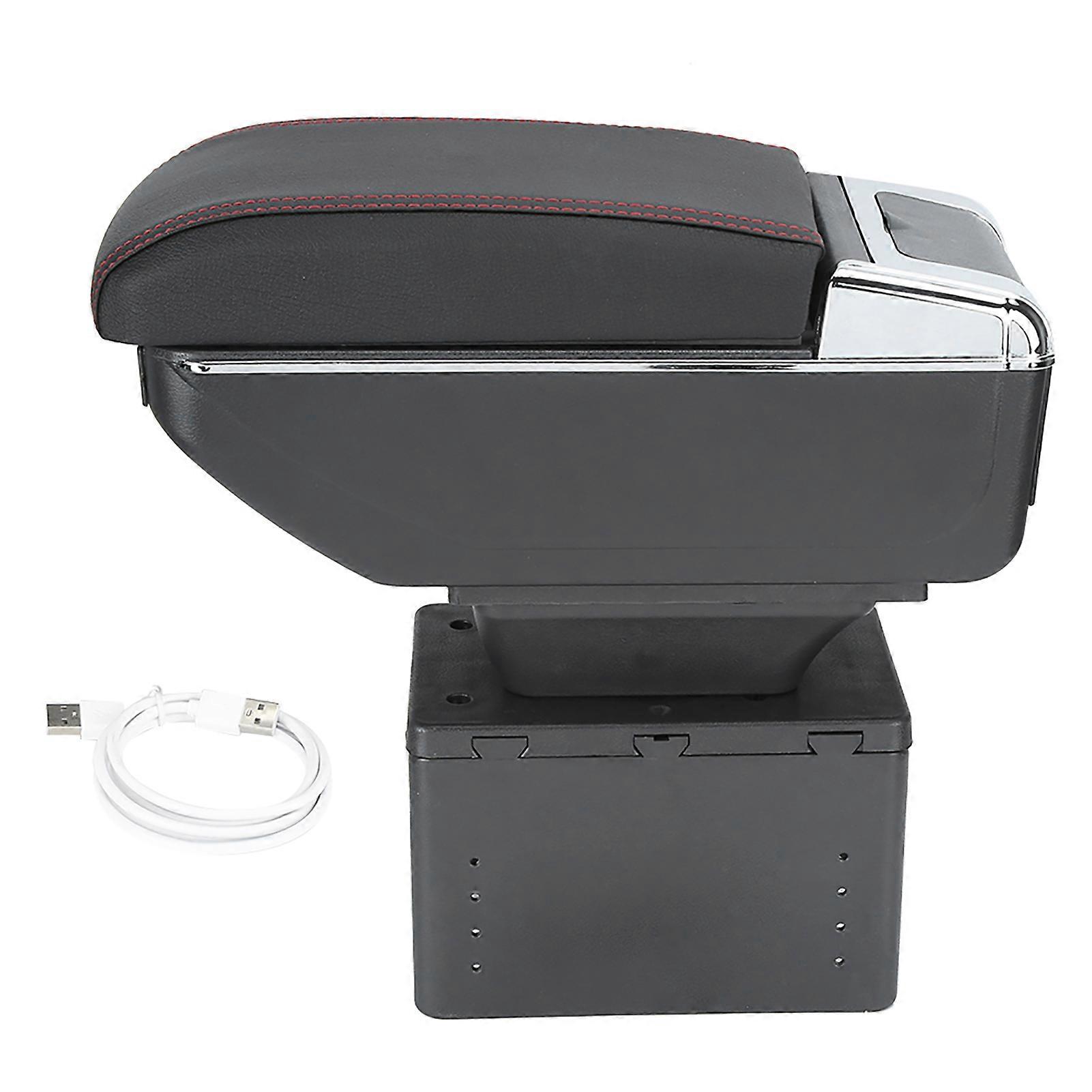 Accoudoir central universel pour voiture, boîte de rangement réglable avec interface USB