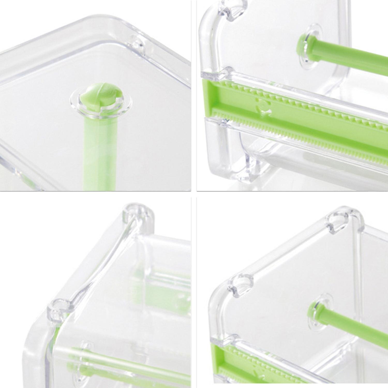 Clear Tape Dispenser With Cutter - Transparent Desktop Holder For Packaging Tape, Office & School Organizer