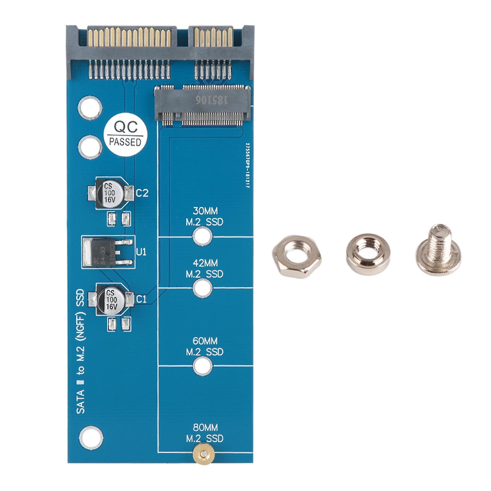 NGFF M.2 to SATA Riser Card Adapter Converter Board Blue Type-B Interface for SSD Solid State Drive Expansion