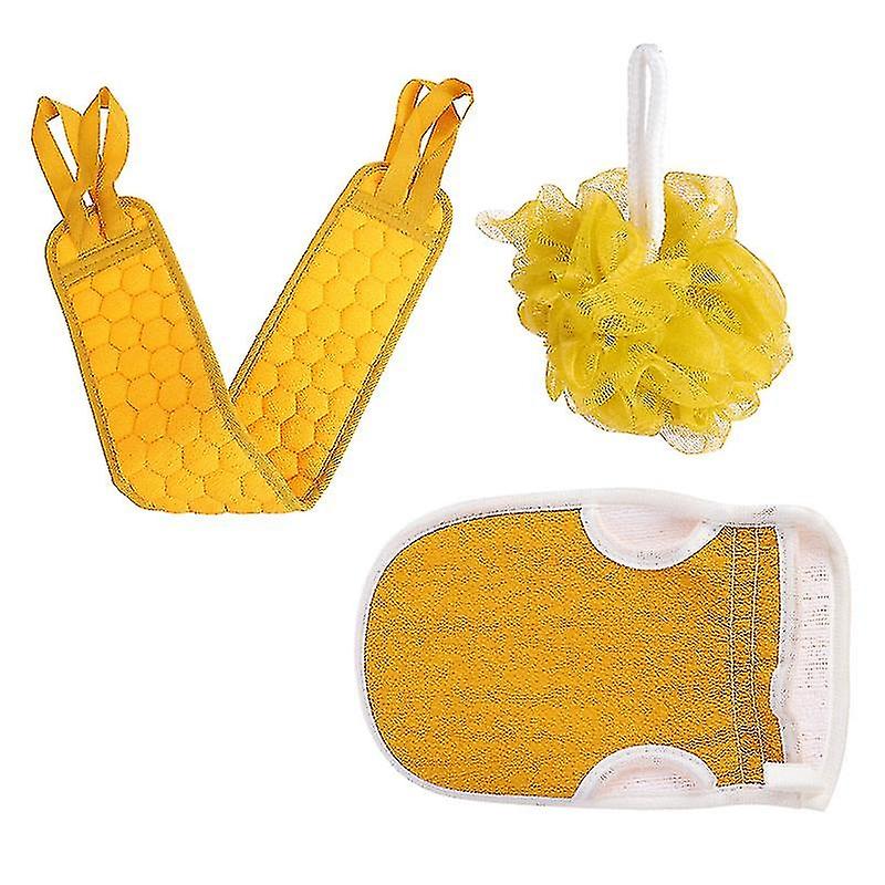 3pcs Serviette de bain exfoliante