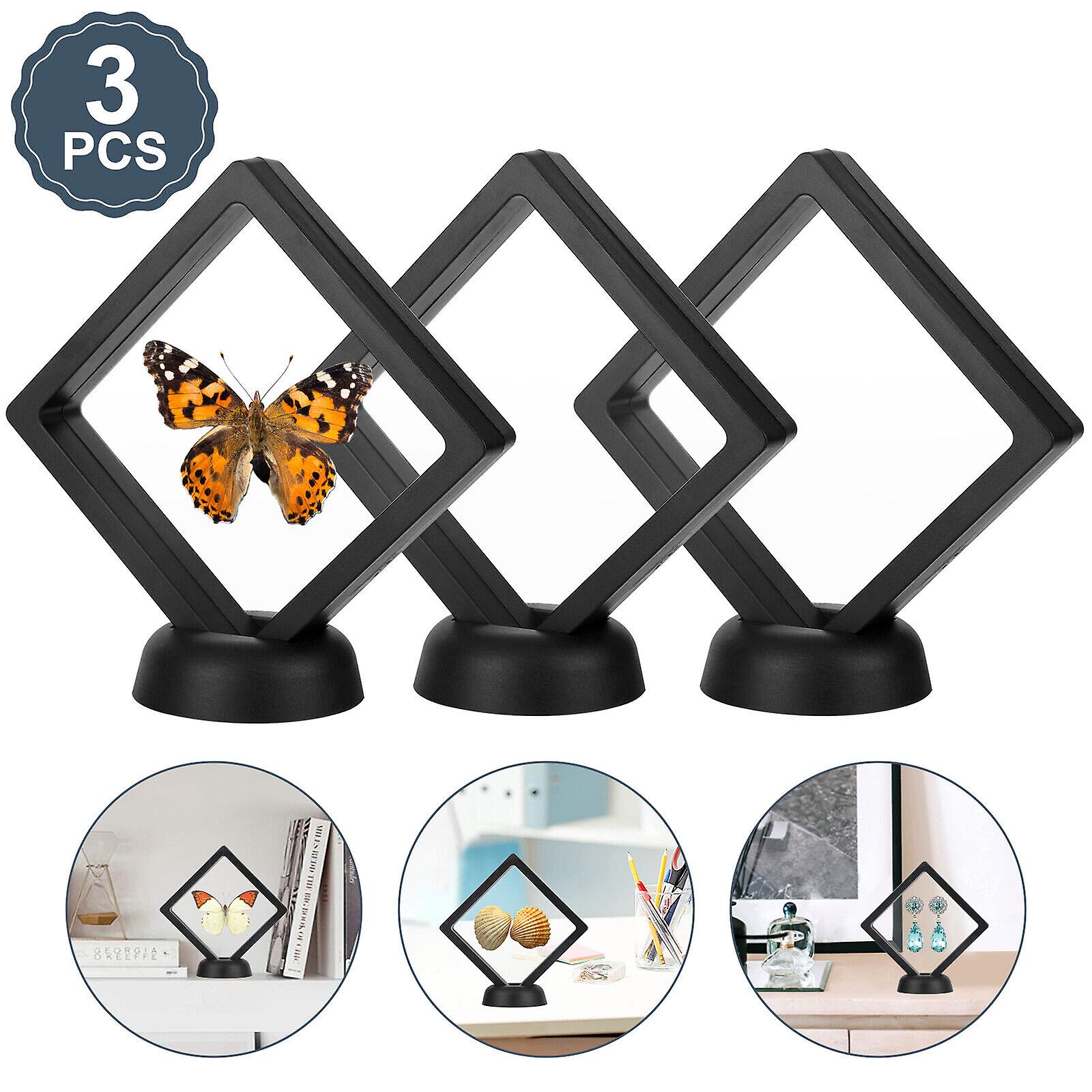 3X 3D Floating Coin Display Stand Frame Box Jewelry Challenge Medal Holder Case