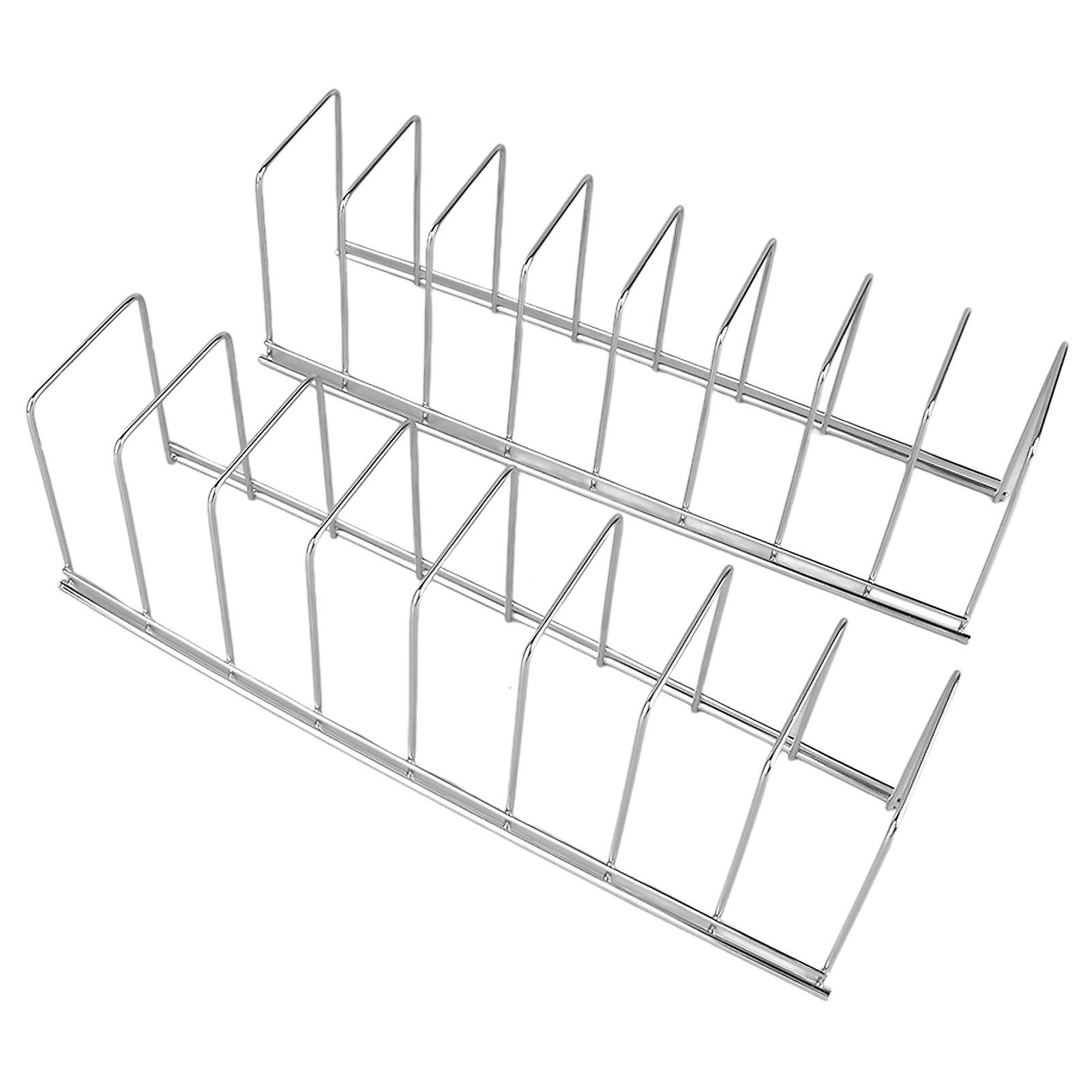 Set of 2 Stainless Steel Pot Lid Drainer Racks, Bowl and Dish Storage Racks