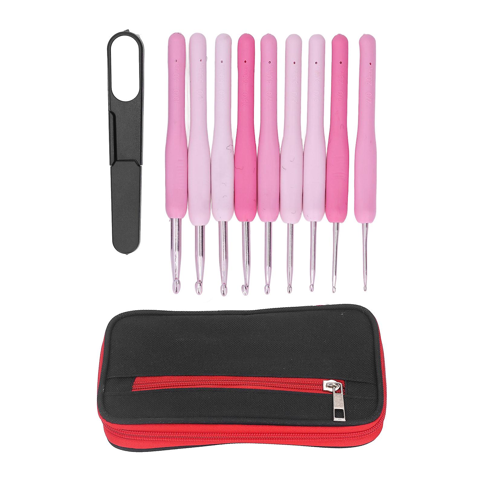 Smooth Crochet Hooks Set, Anti Slip Design, Craft Needles with Size Number Engraving, Lightweight & Portable, Soft Silicone Touch for Enhanced