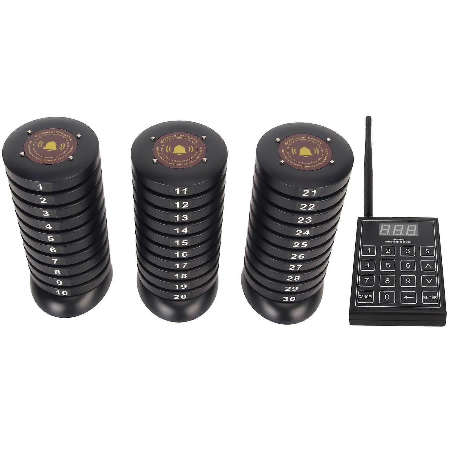 Customers Pager System 30 Buttons 3280ft Distance Rechargeable Wireless Calling System for Restaurant Bar Cafe Prise UA 