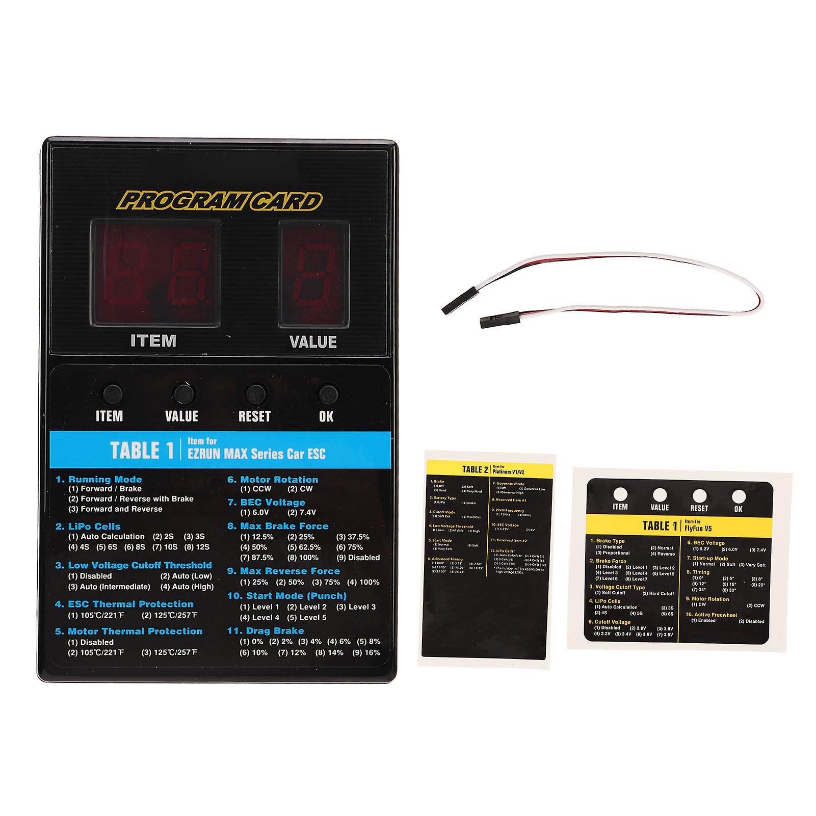 Universal LED Program Card Box for Brushless ESC Programming, RC Boat Car Accessories Controller Tool Compatible