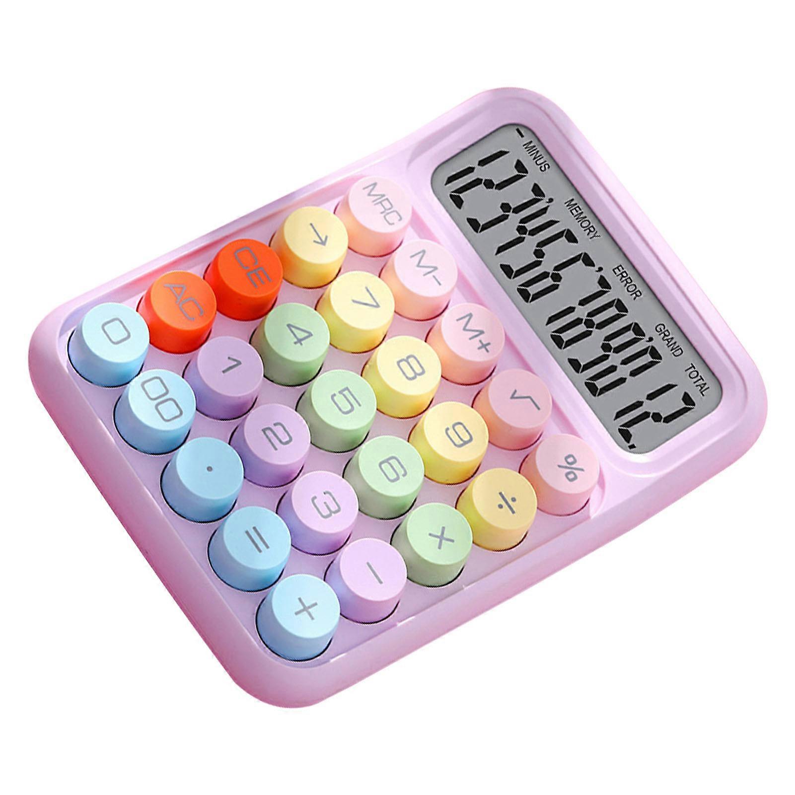 Colorful Calculator Mechanical Keyboard Calculator Electronic Desktop Calculator for Home School Office Lilac