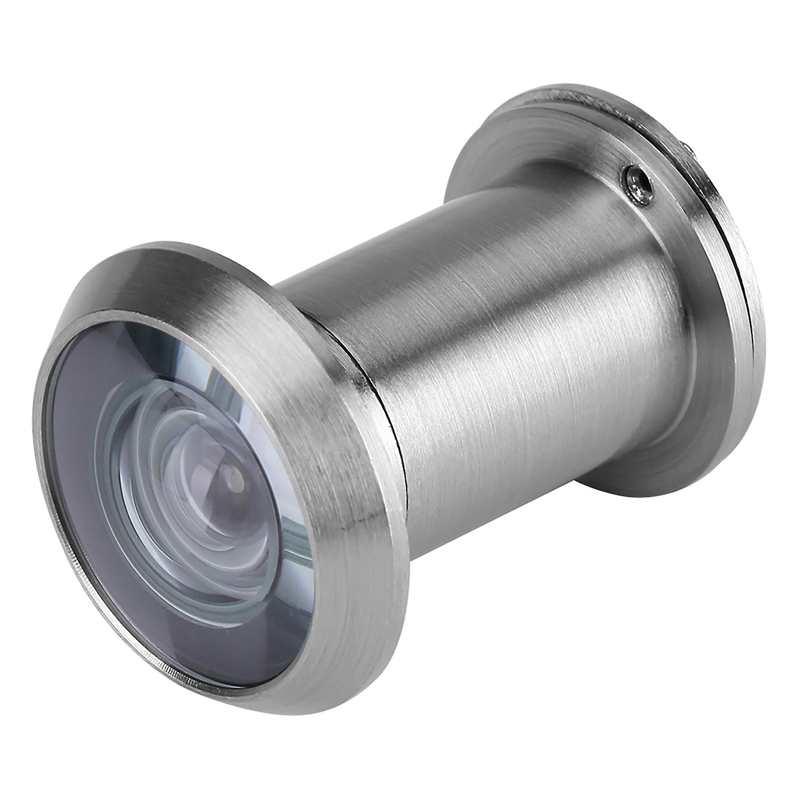 Home Security Optical Glass 220 Degree Wide Angle Door Scope Viewer (Brushed Silver)