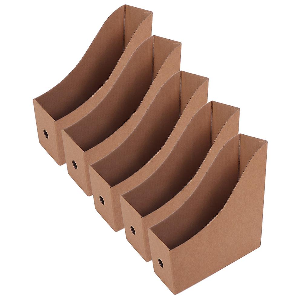 Professional Document Manager, Ingenious Design Convenient Finger Hole Folder Holder, Durable Material For Long-Term Storage (Set Of 5, Brown)