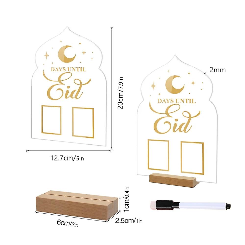 1 Pcs Ramadan Calendar Acrylic Eid Mubarak DIY Countdown 2024 Ramadan Decorations Countdown Ramadan 
