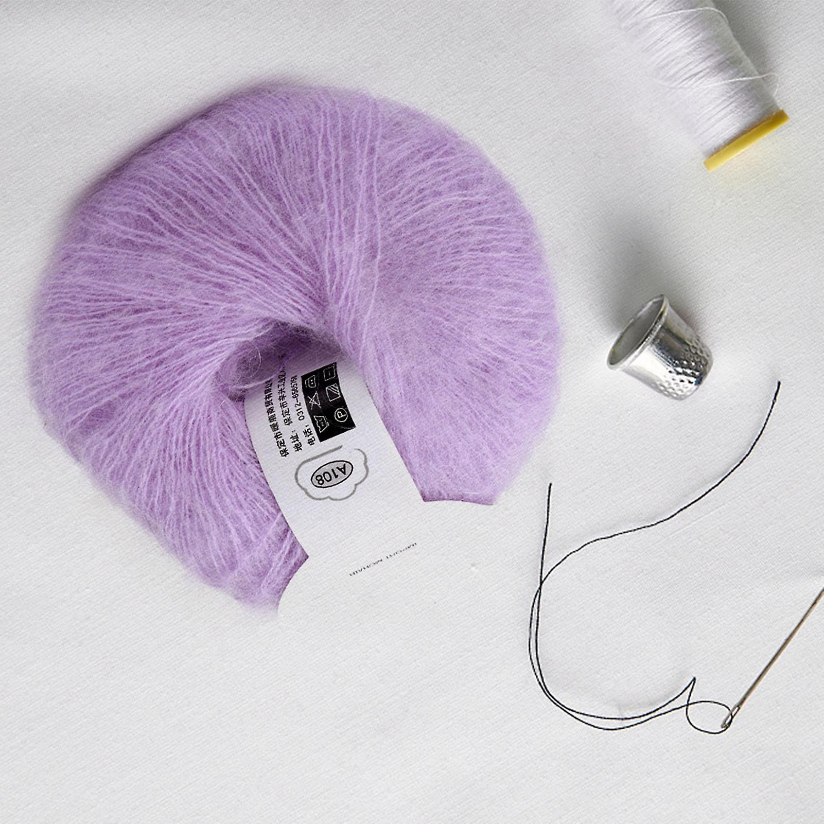 Popular Soft Mohair Pashm Knit Angora Long Wool Yarn Hot (violet)