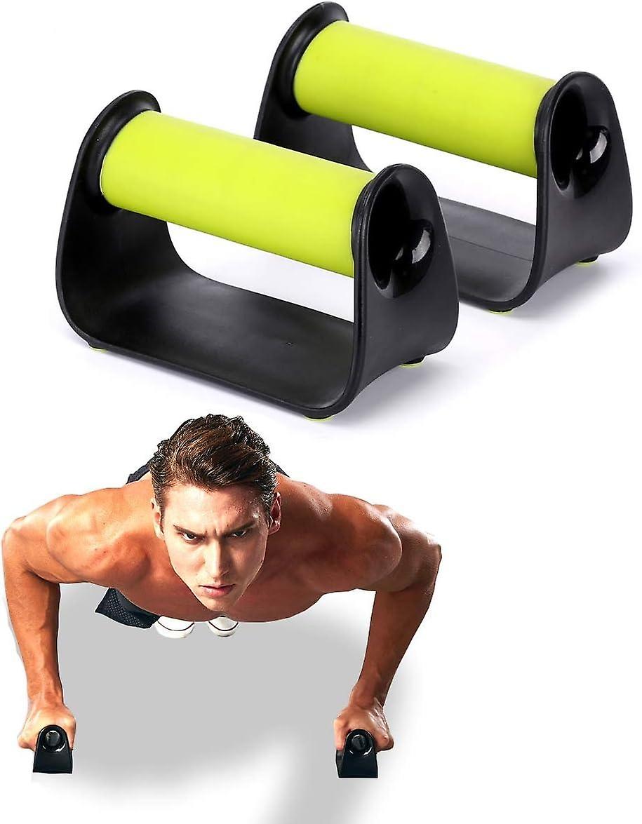 Push Up Pump Handles Bar Stand Pushup Upper Body, Arm, Chest and Back Workout Green