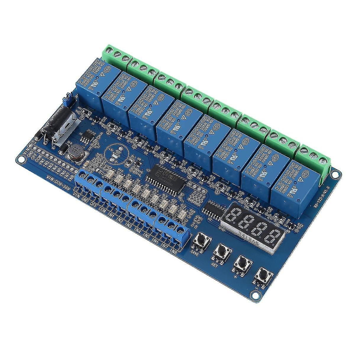 8v-36v 8-chl Funct Relay Interface Board Module With Couple Red Dis