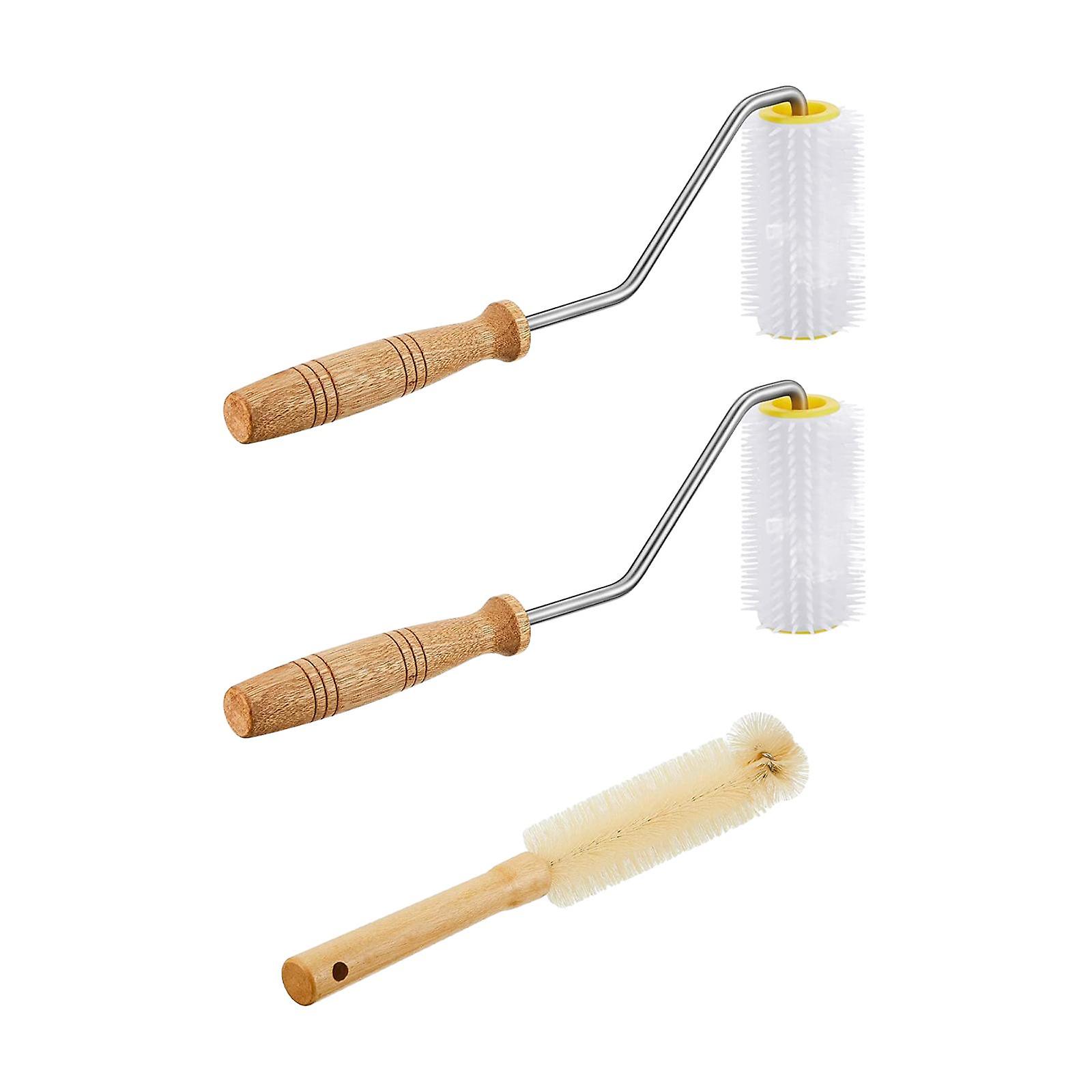 3 Pieces Honey Extractor Tool with Cleaning Brush Portable Detachable Roller