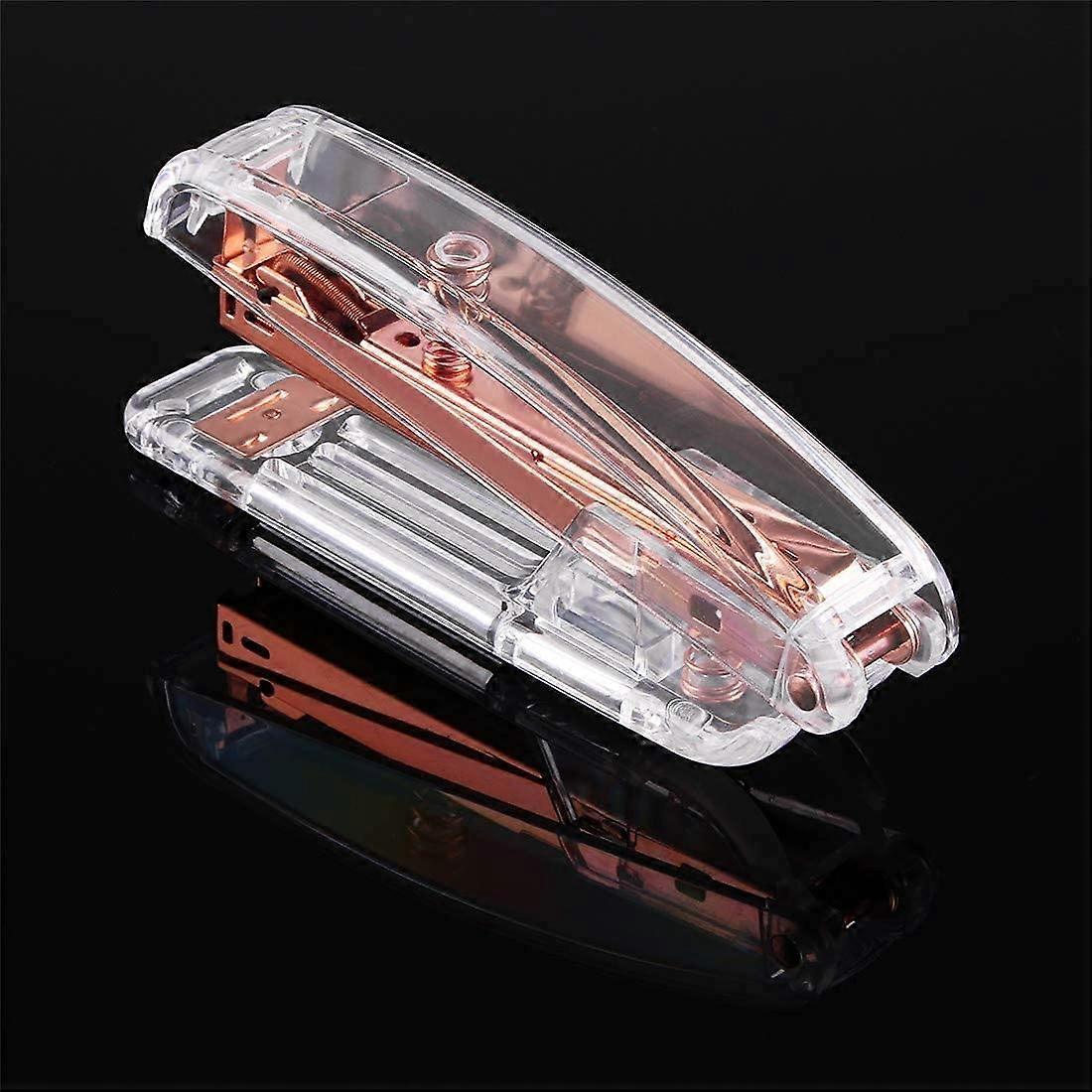 Office Stapler, Clear Spring Office Stapler - Rose Gold 15*3.5*6.5cm