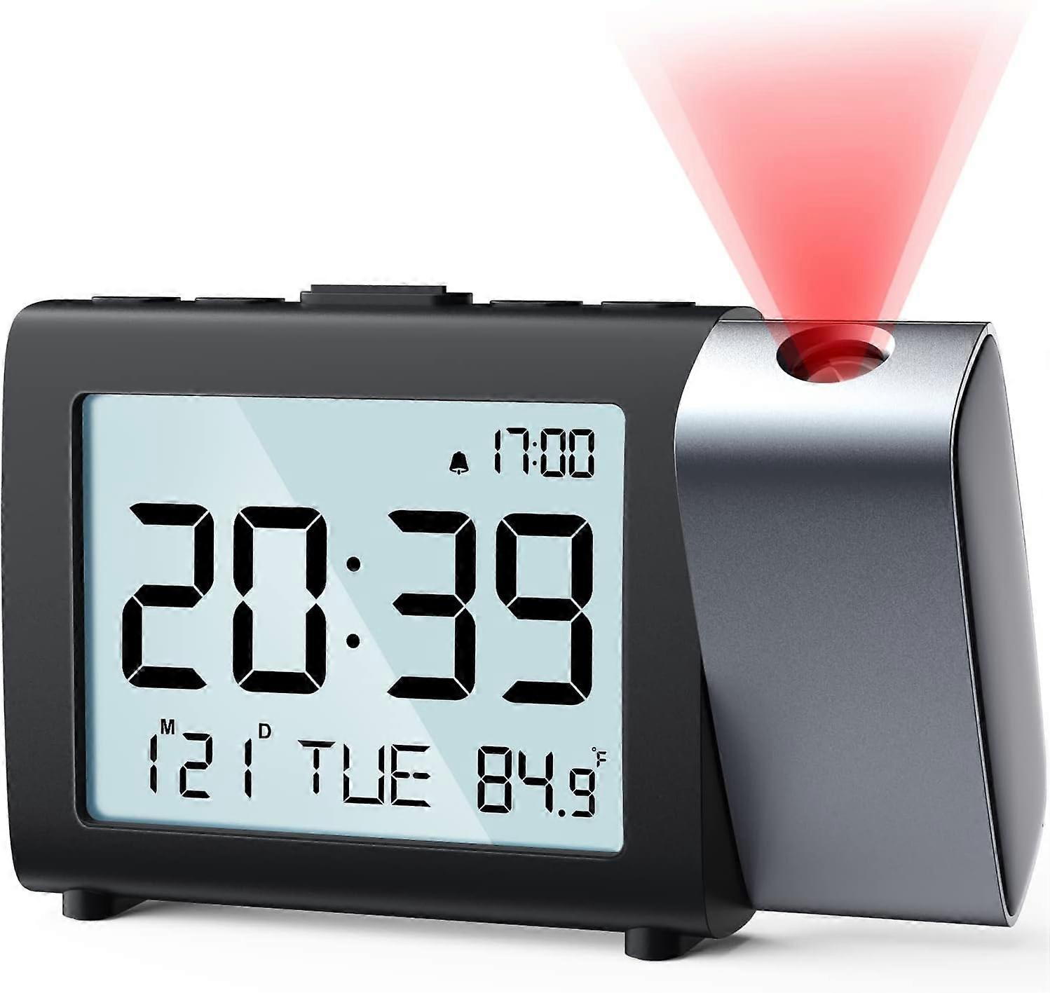 Horloge de projection numrique 1 pice: cran LCD clair avec tempr
