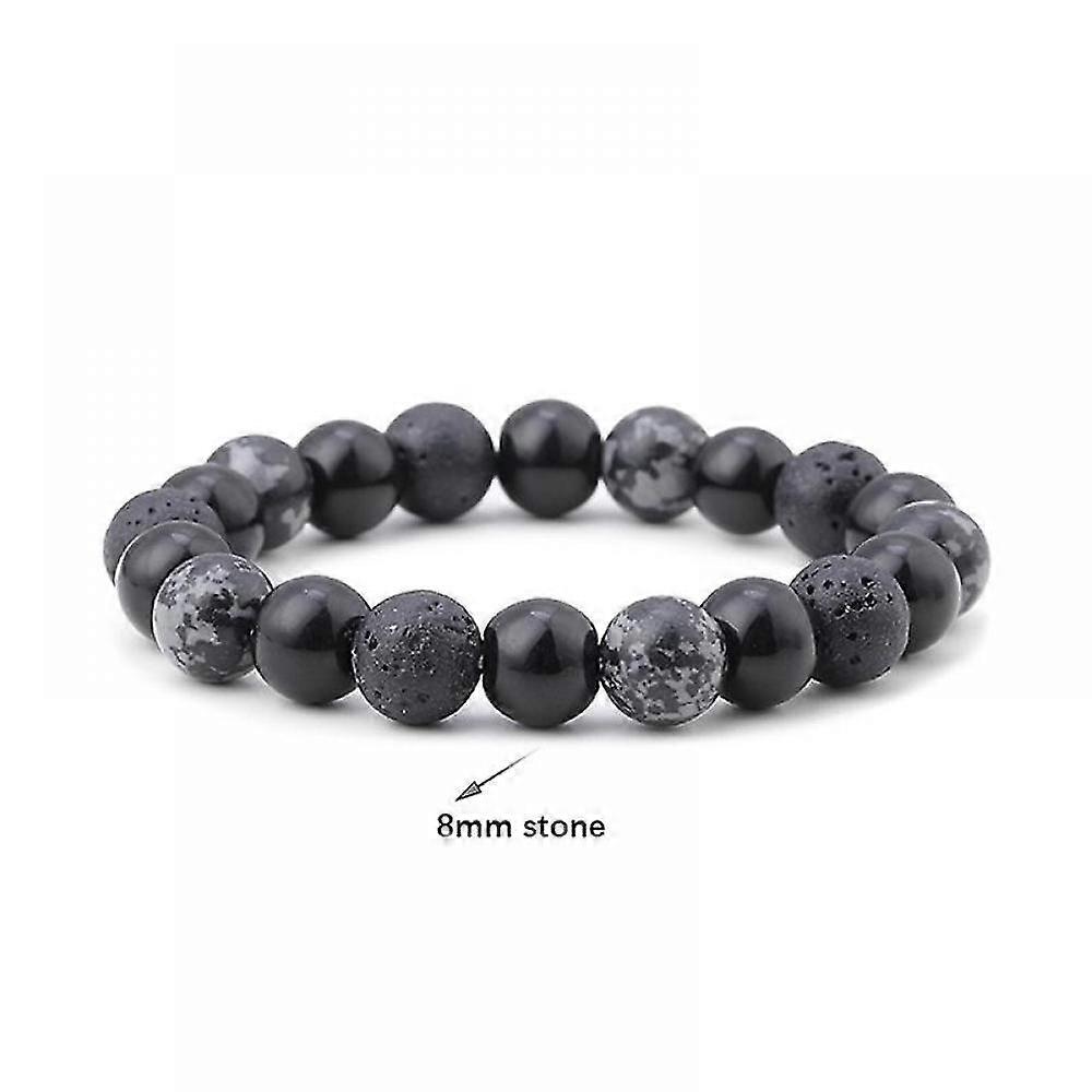 Bracelet-Fine jewelryStylish Obsidian Bracelet - Double Loop Design