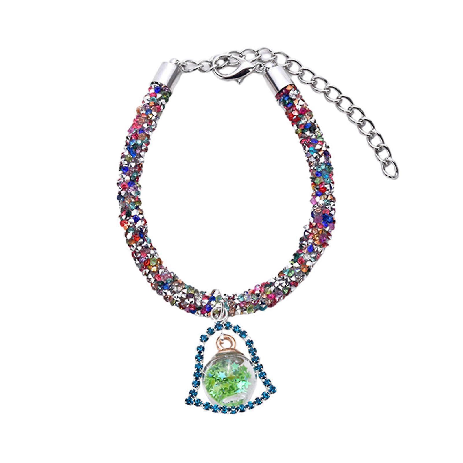 שרשרת לחיות מחמד אופנתי יוקרתי צווארון חתול עם תליון ריינסטון אלגנטי לחיות מחמד מעגל מעגל חיות מחמד אביזר לחיות מחמד