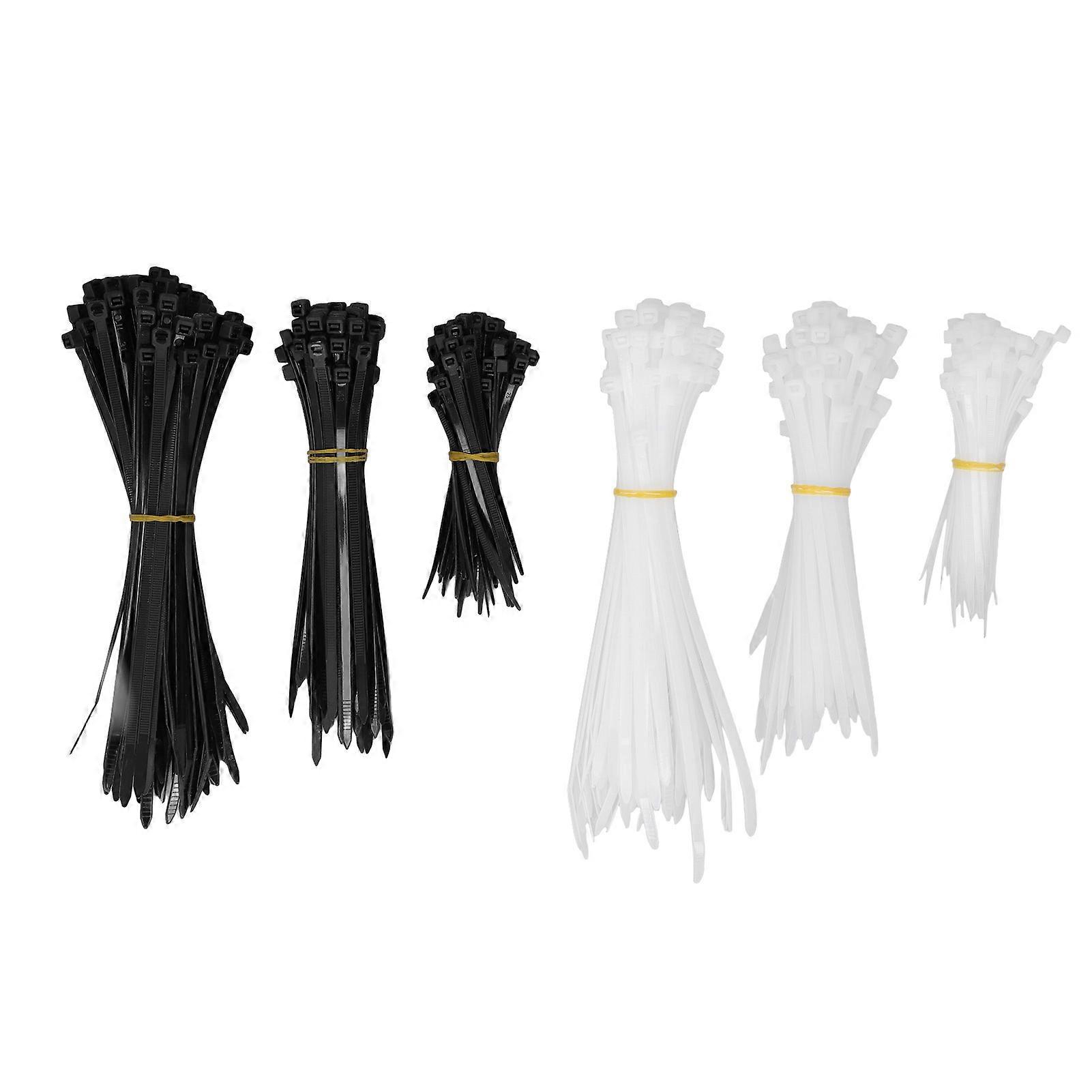 400pcs Cable Zip Ties Nylon Self Locking Assorted Sizes Wire Cord Management Tool 4 6 8in