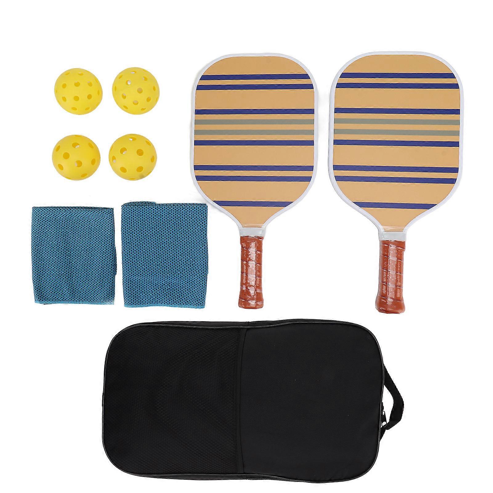 Fiberglass Surface Pickleball Paddles Set Honeycomb Core Pickleball Rackets Set With 4 Balls 1 Storage Bag For Sports