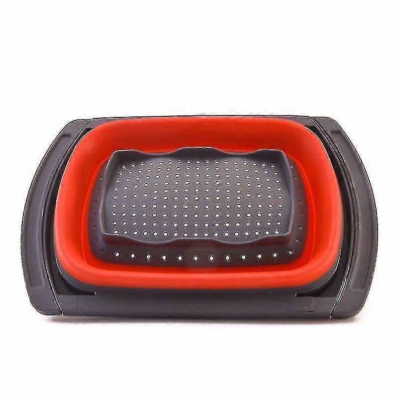 Fruit Vegetable Folding Draining Basket Kitchen Strainer Collapsible Colanders Retractable Handles