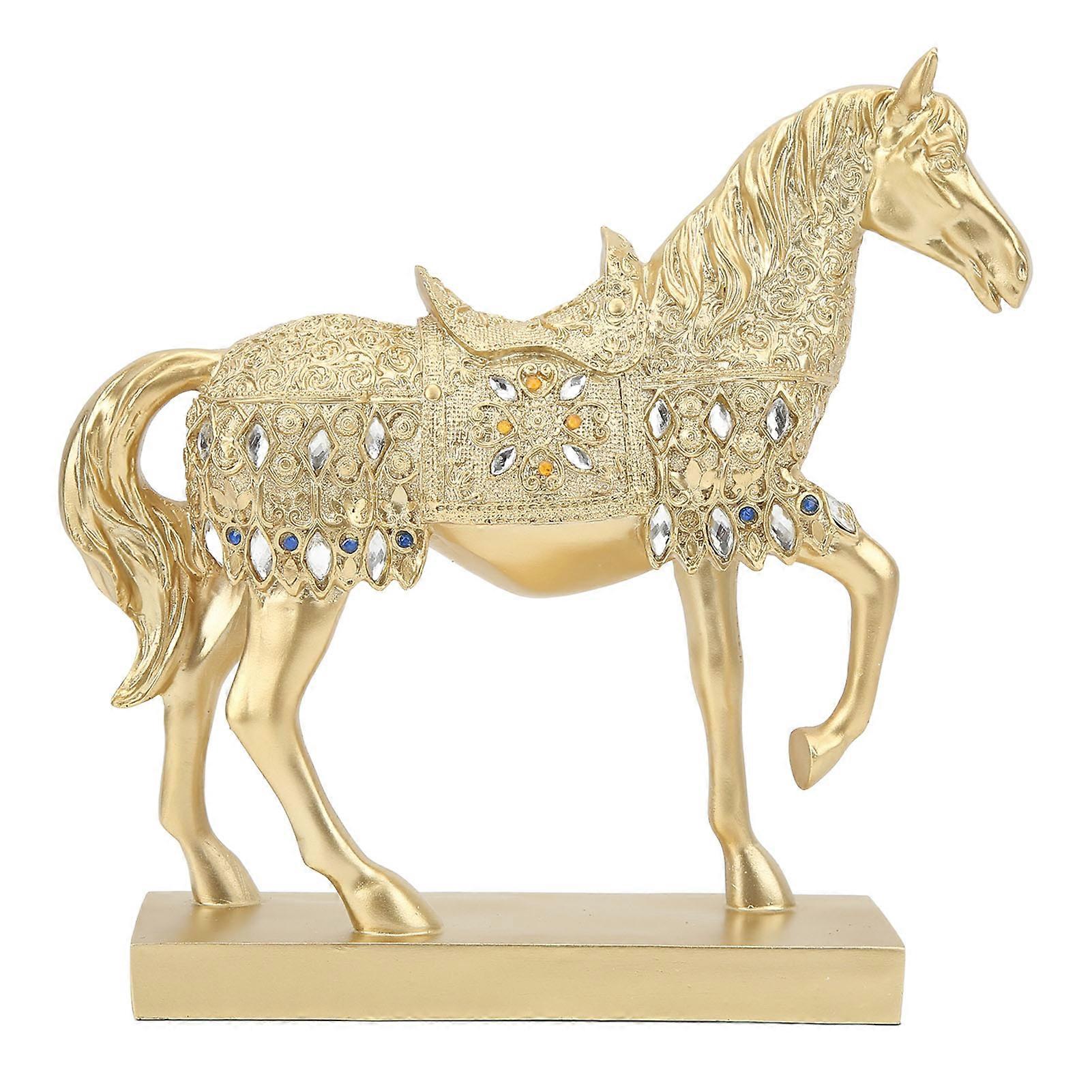 Golden Horse Decor Animal Art Horse Figurine e Statua Ornamento per l'Home Office