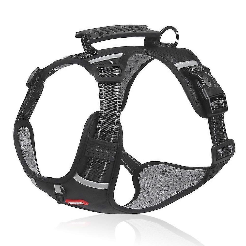 DUOMM HT-524 通気性ペット 犬用ハーネス 反射性 子犬用安全ベスト コントロール ハンドル付き ST - イエロー