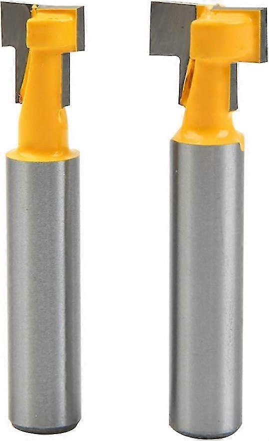 2PCS T Shape Slot Router with 8mm Shank Steel Handle, 3/8" and 1/2" Slot Cutter for Woodworking Chisel