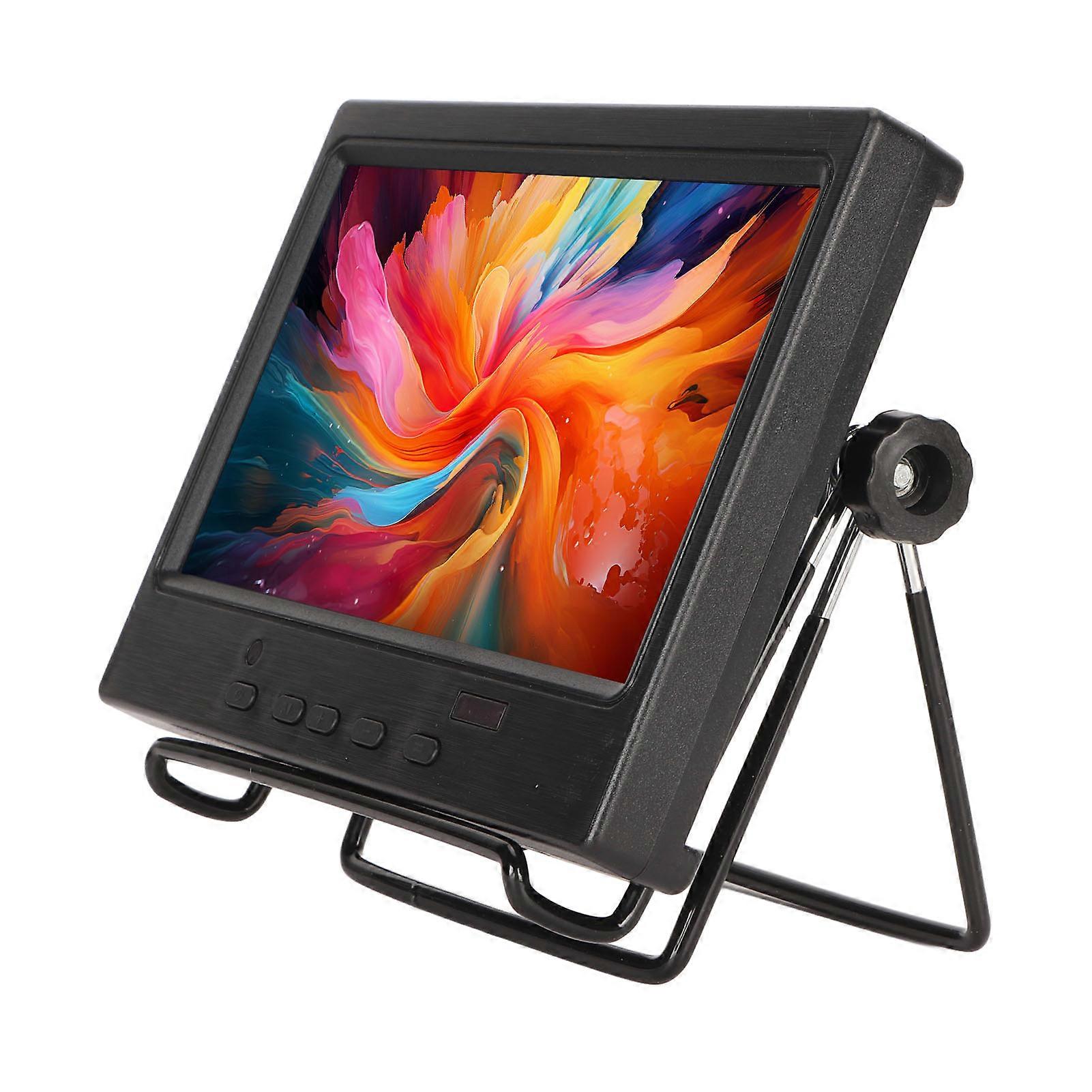 7 Inch Portable Monitor 1024x600 Supports HD Multimedia Interface VGA AV Portable Display with Support for PC 100240V Iron Bracket UK Plug