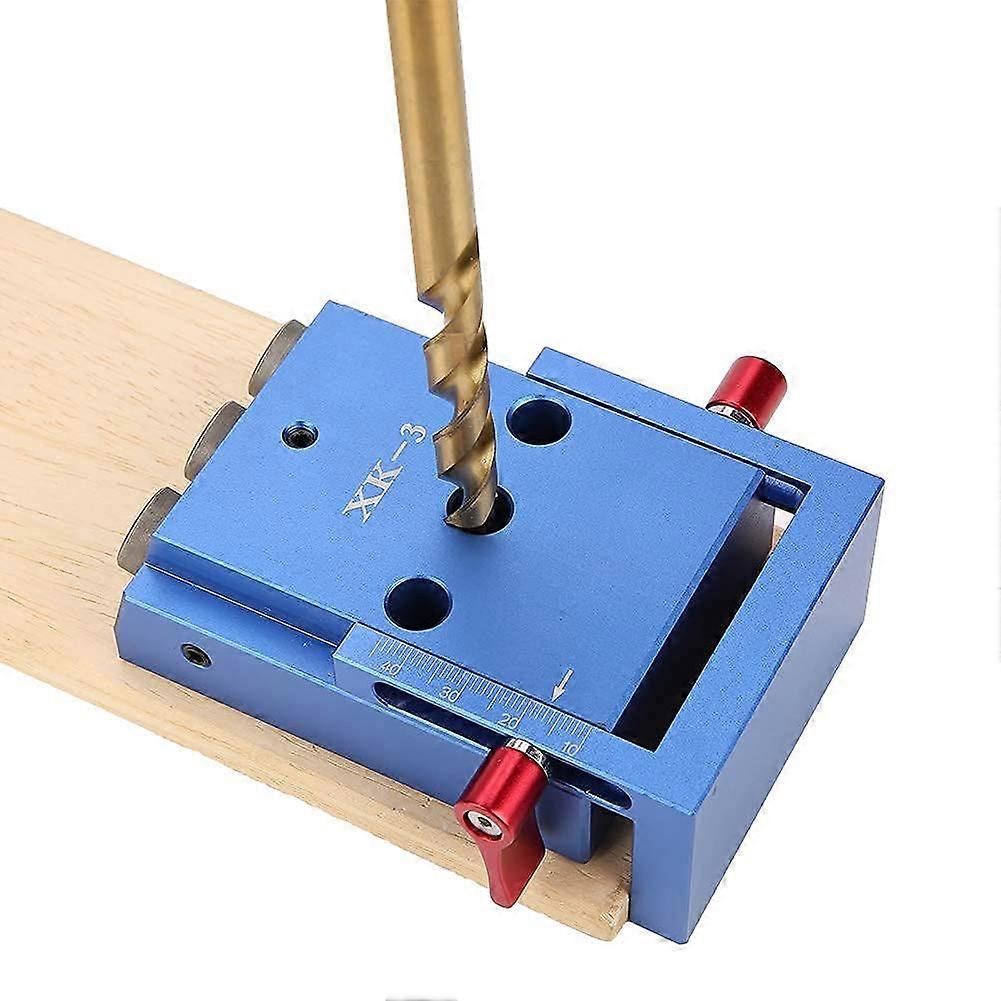 Wood Pocket Hole Drilling Kit Oblique Drill Guide Set Positioner Locator Tool