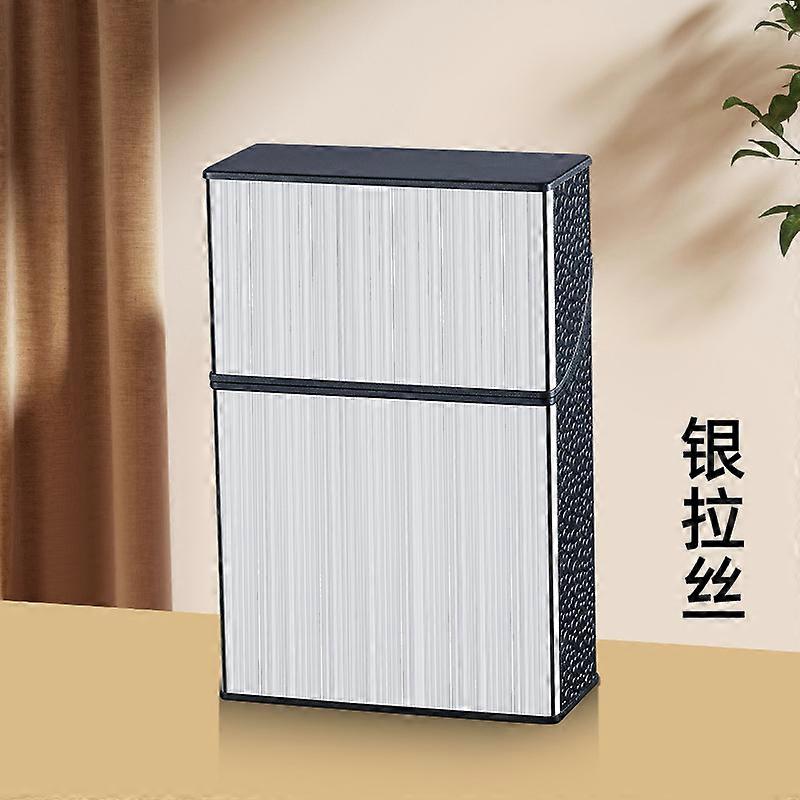 Portable Cigarette Case Set Men's Creative Anti-Pressure 20 Pcs Cigarette Shell Soft And Hard Bag Coarse Fragrant Aluminum Alloy Veneer Cigarette Boxe