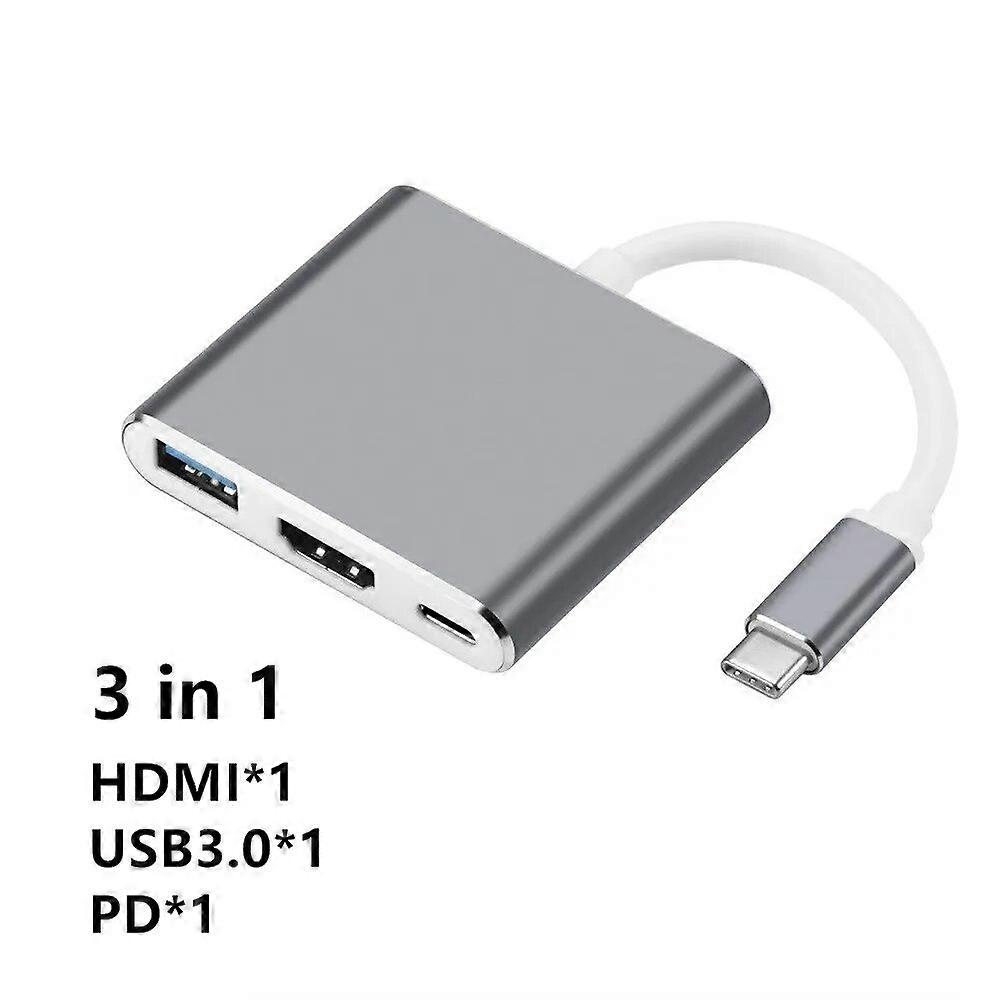 Type c HUB USB C To HDMI Compatible Splitter USB C 3 IN 1 4K HD USB 3.0 PD Fast Charging Smart Adapter for MacBook Del