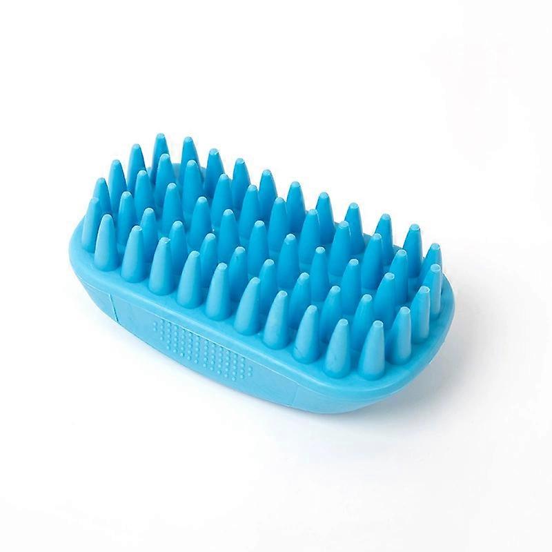 Pet Silicone Shampoo Brush - Dual-Sided Massage & Cleaning Brush For Dogs & Cats (Blue)