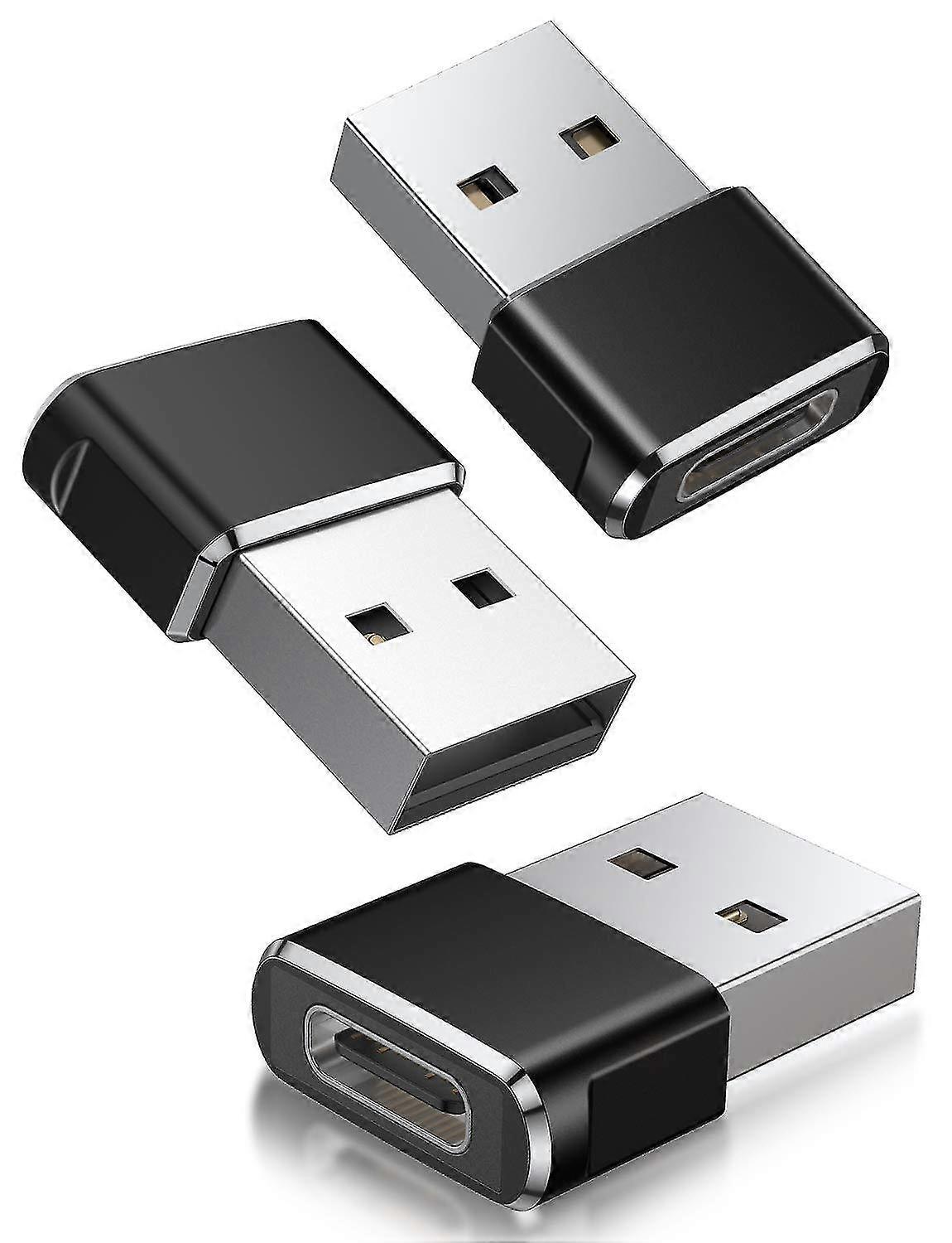 USB to USB C Adapter 3Pack,Type C Female to USB A Male Converter