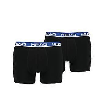 Head Mens 2 Pack Cotton Stretch Boxer Shorts -sininen/musta Housut