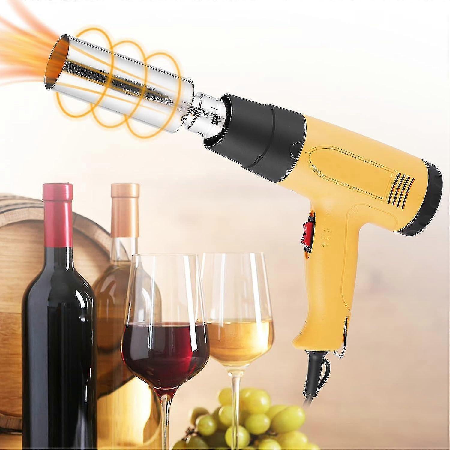 Pvc Kapsül Isı Shrinker 1800w Elektrikli Şişe Kapağı Kapsül Isı Shrink Makinesi 50-500 Ayarlanabilir Sıcaklık ve 2 Rüzgar Hızı (50mm) ile