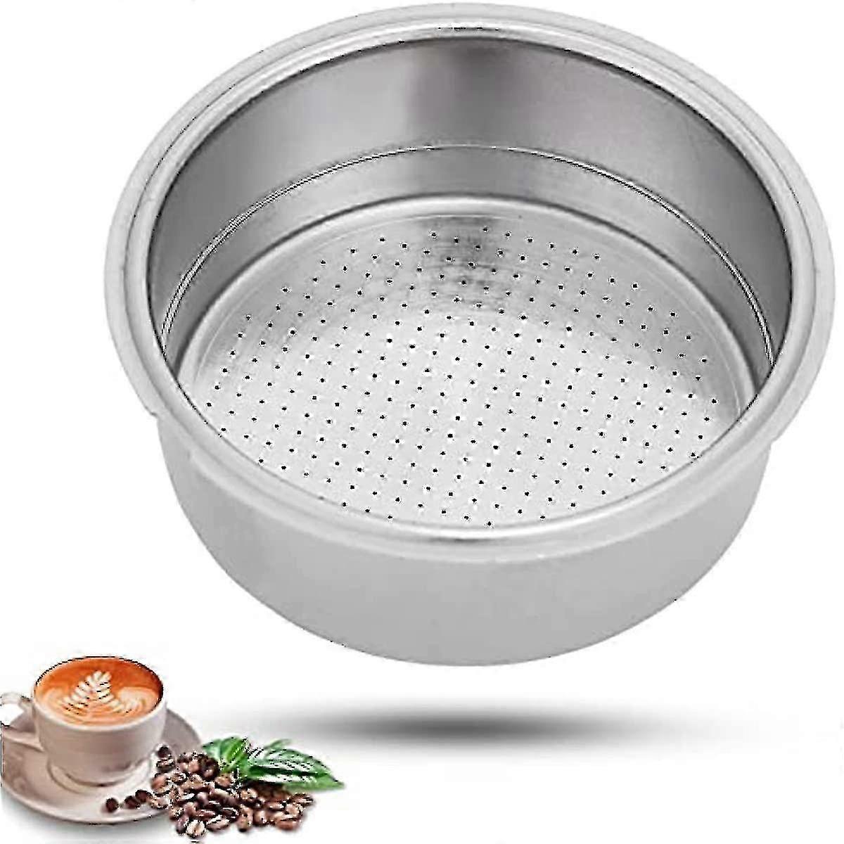 Stainless Steel Coffee Filter 51mm Double Layer Pressurized Filter Basket Espresso Filter Basket For Portafilter Coffee Machine