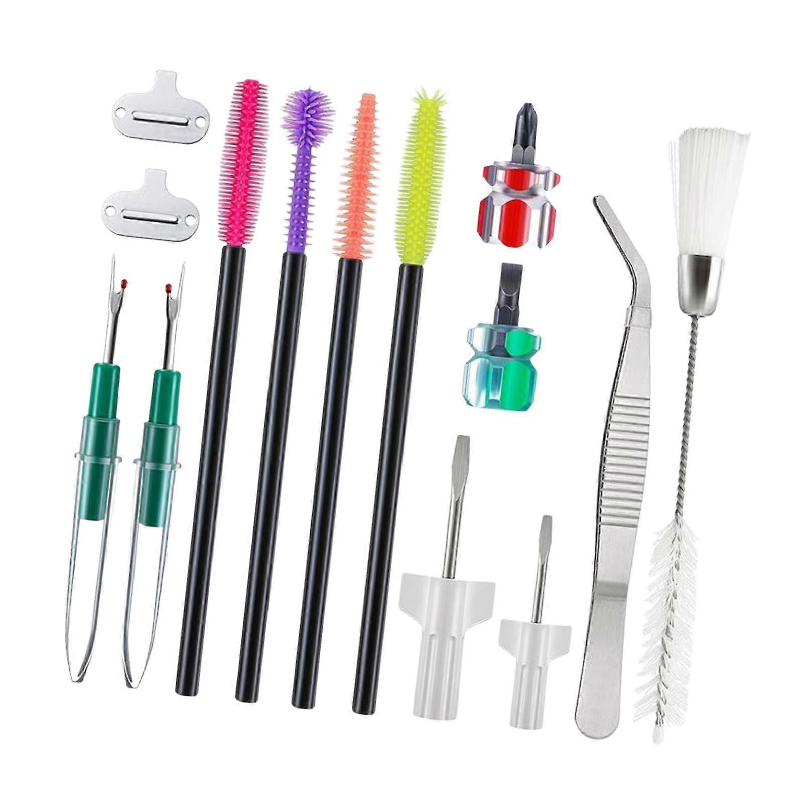 14x kit de nettoyage de machine à coudre Outils de réparation d’entretien de brosse à double tête