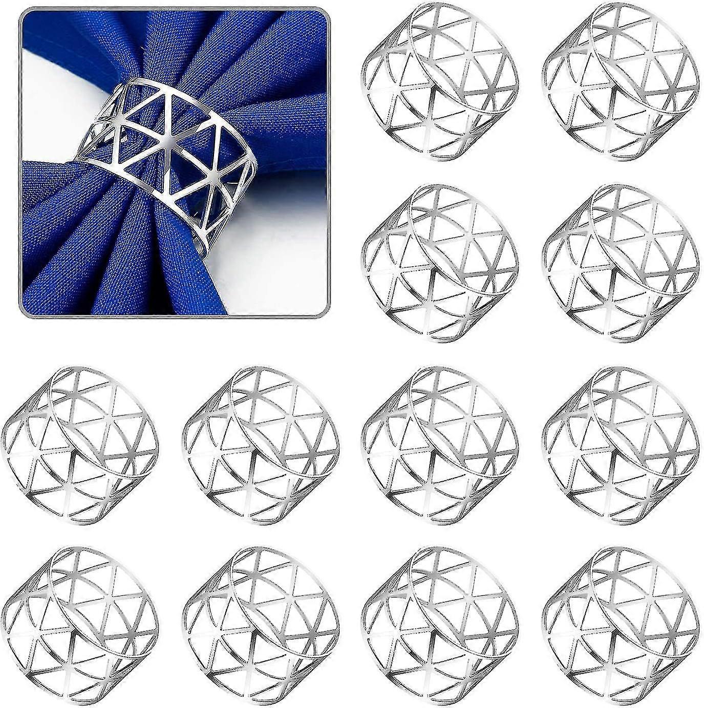 Krúžky na servítky, sada 12 krúžkov na servítky, robustné kovové krúžky na servítky, kovové pracky na servítky