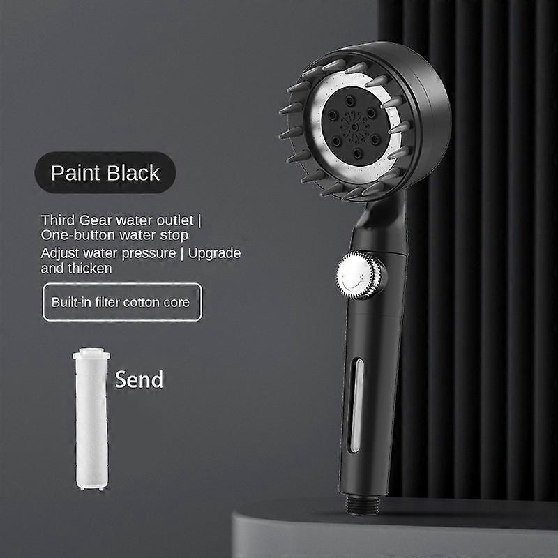 Pomme de douche à 3 modes Pomme de douche haute pression Pomme de douche de massage à l’eau à une touche avec élément filtrant Accessoires de salle de bain