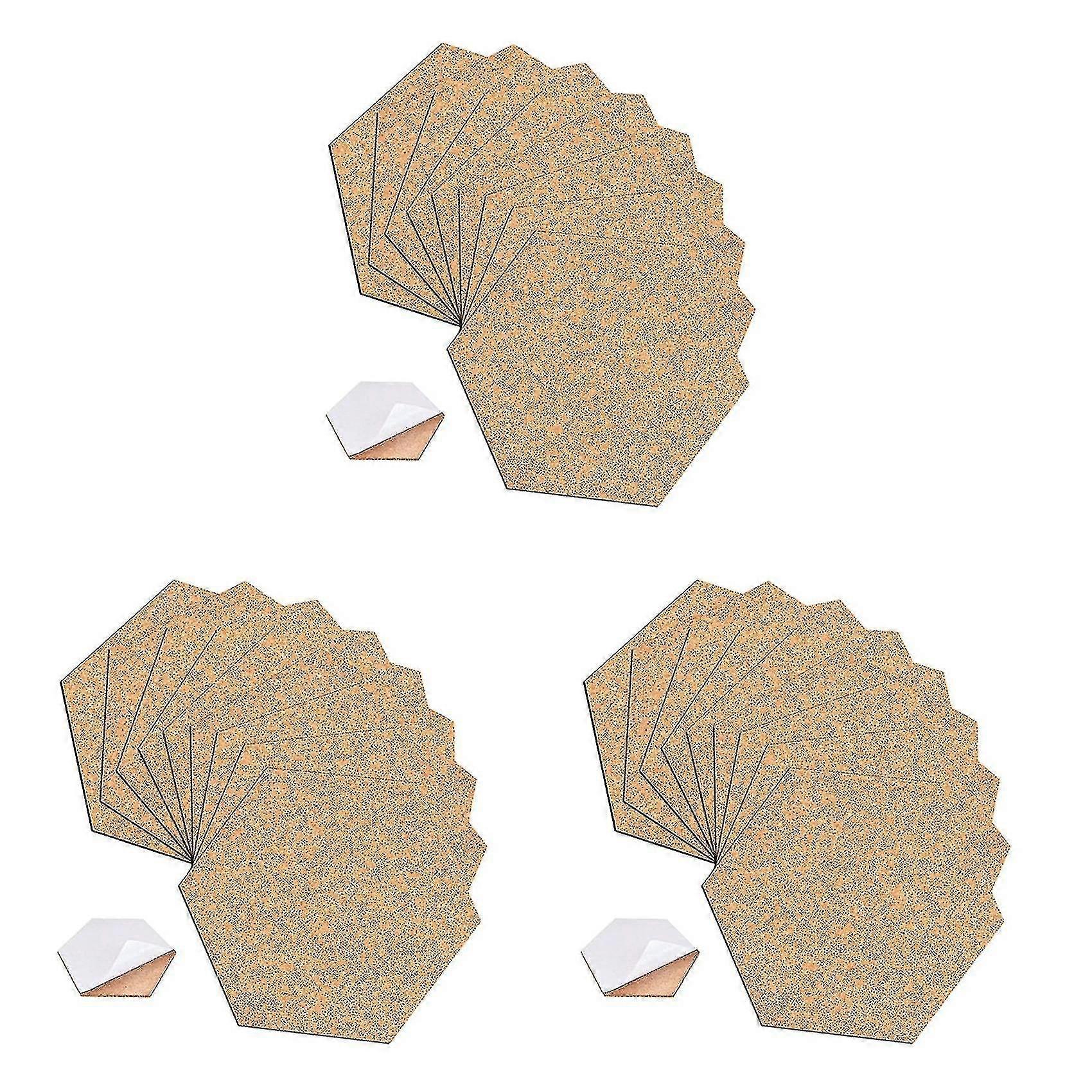 Selfadhesive Cork Coasters,cork Mats Cork Backing Sheets(60,hexagon)wanan