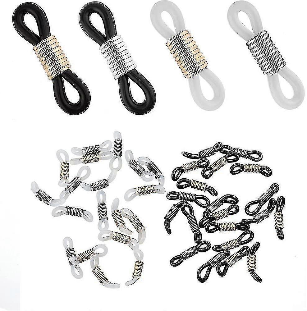 40pcs Adjustable Silicone Eyeglass Chains Ends Anti-slip Rubber Ends Retainer Loop Long Strap Holder Chain Ends Connectors For Sunglasseyeglass Holder
