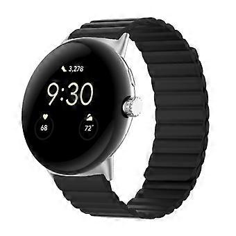 For Google Pixel Watch Two-section Magnetic Silicone Watch Band