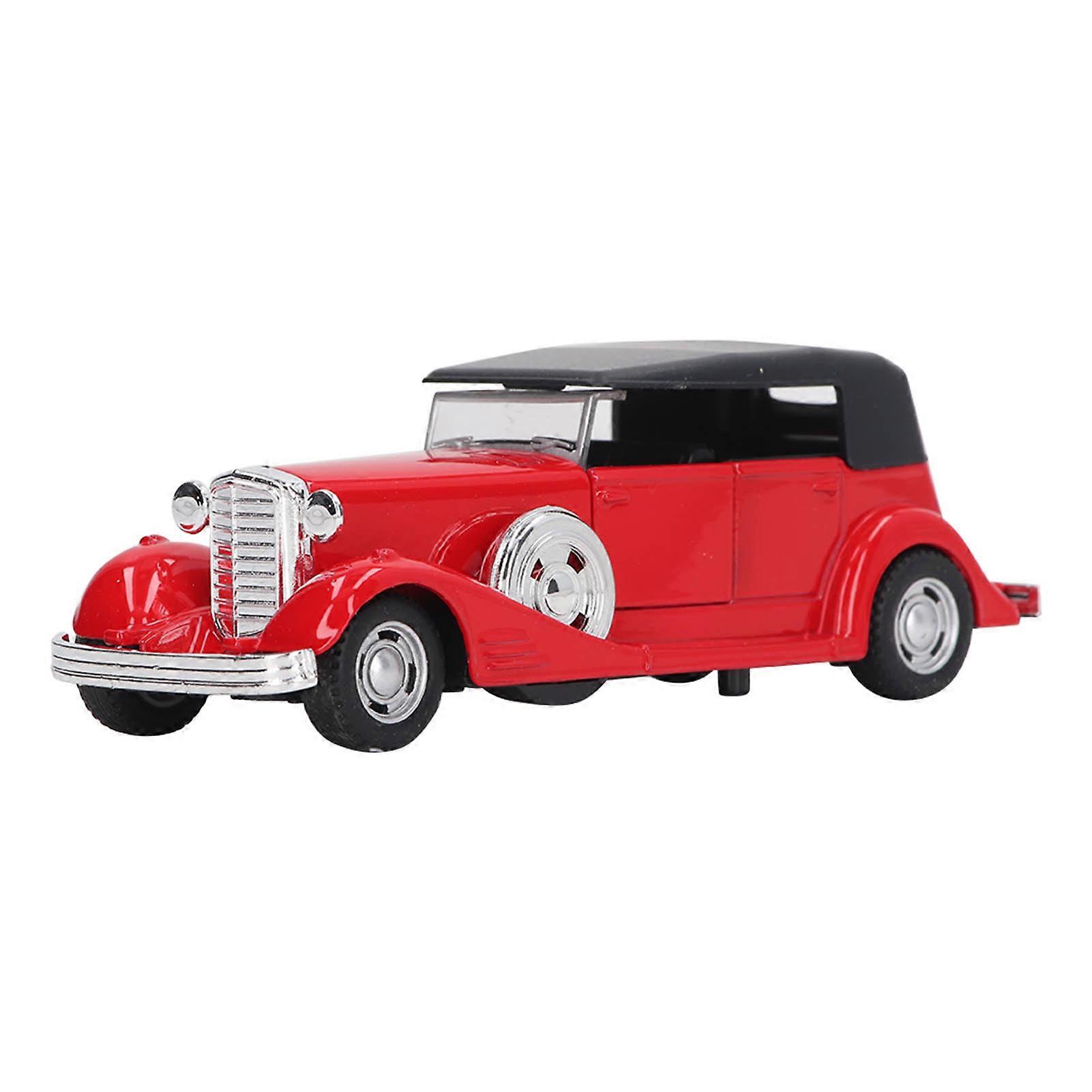 1:32 Classic Car Model Alloy Vintage Toy Open Doors Model Antique Pullback Car Toy Red