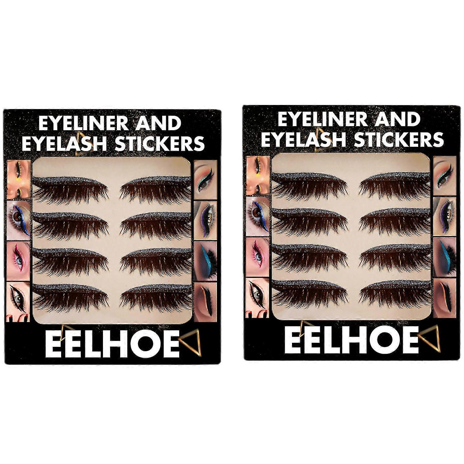 Reusable Eyelid And Eyelash Stickers Makeup Instant Easy Application 2pc