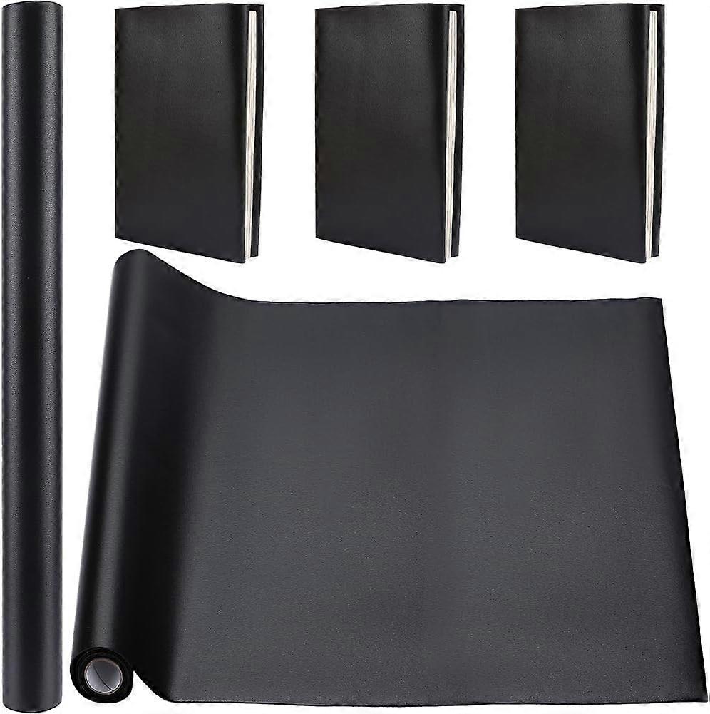31.5 x 16.5 Faux Leather Book Cloth Black for A3-A8 Books Binding Smooth PU Surface Polyurethane Coated Non-Woven Base Covering Protector Bookcover Al