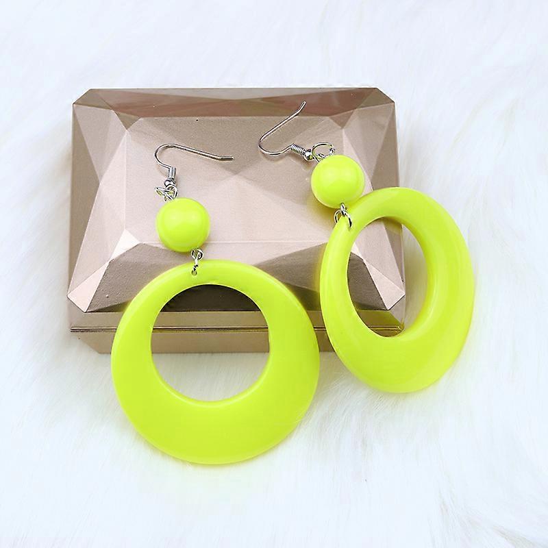 56mm Large Round Neon Hoop Earrings