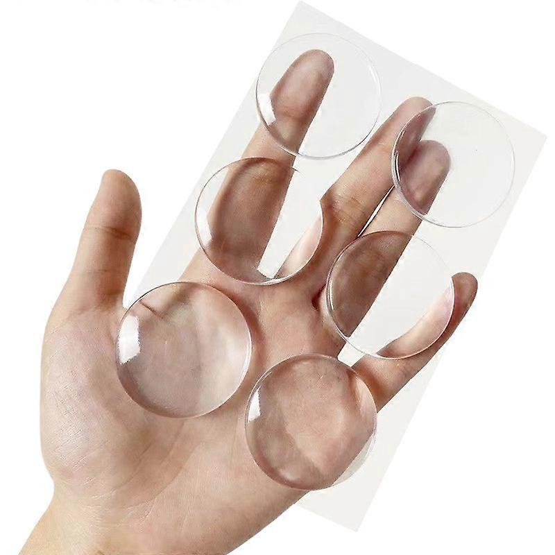 Strongest Wall Door Handle Stopper Set 6PCS of Clear Rubber Door Knob Round Wall Shield Cushion