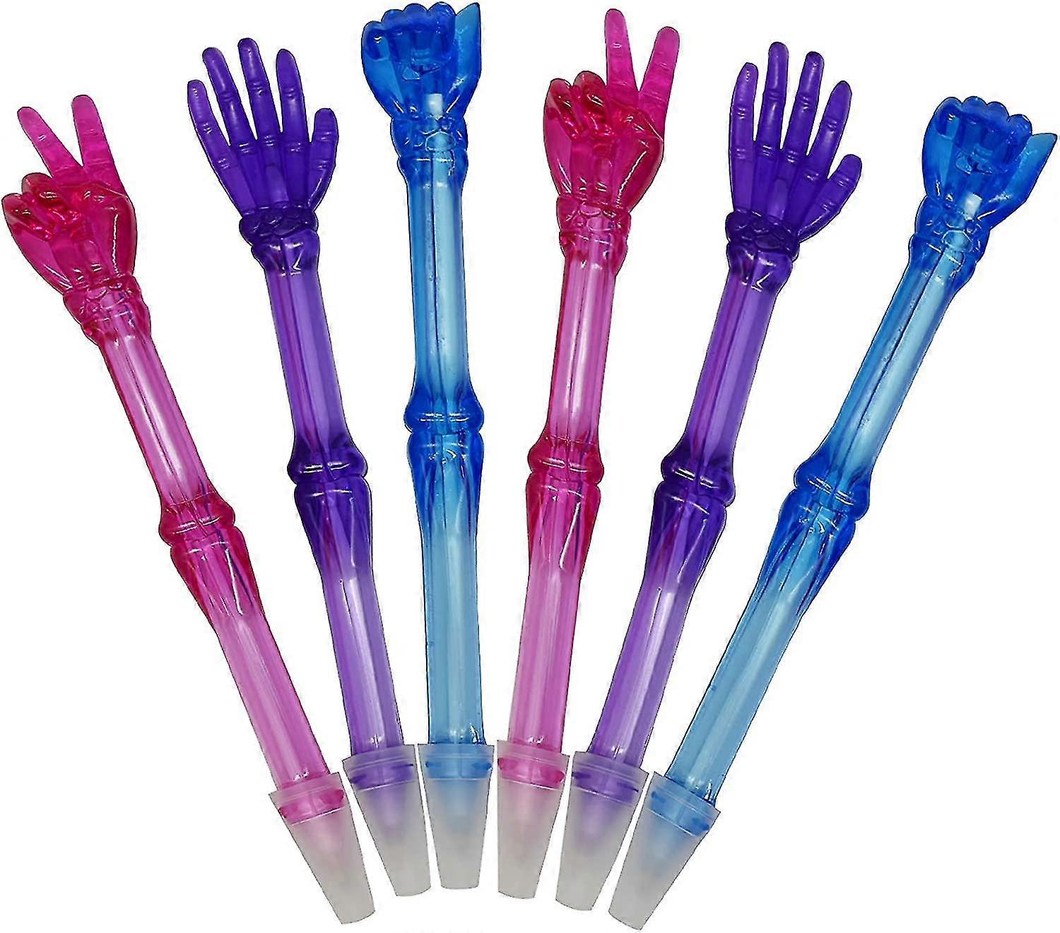 24pcs Finger Bone Ballpoint Pen Black Ink Funny Rock Paper Scissors Shape Pens Design For Kids Boy Students