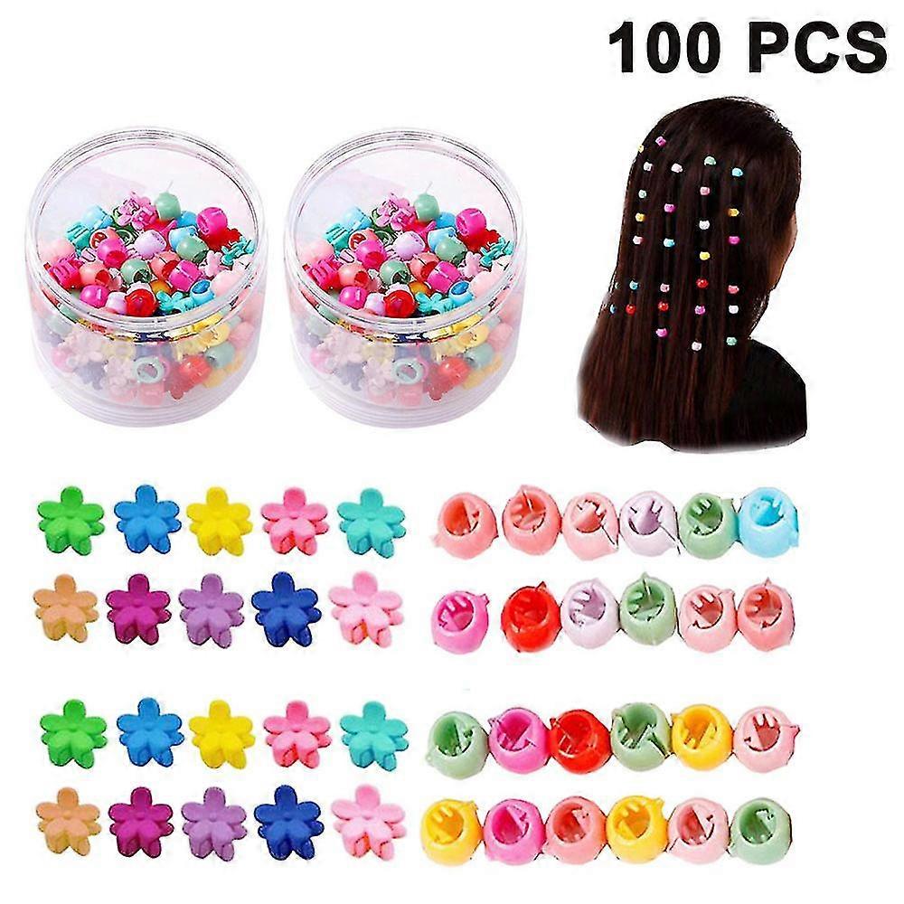 Pack de 100 Clips para el Cabello Pequeños Clips para el Cabello Forma de Flor Multicolor